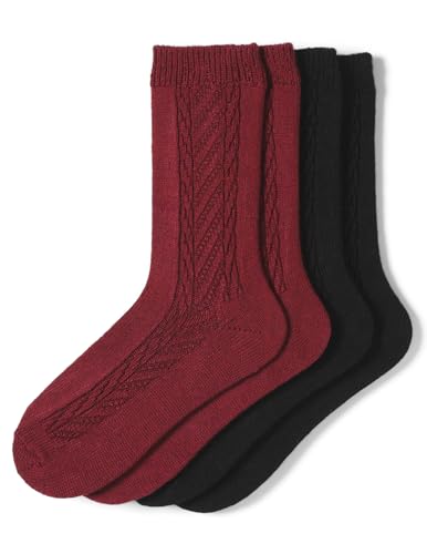 Image of HUE womens Crew Length Boot Socks, 2 Pair Pack