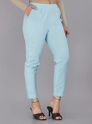 Image of Women Slub Cotton (Pack of 2) Solid Pant Colour