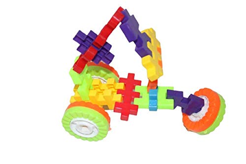Vijaya Impex Multicolored Building and Creative Blocks for Kids with Wheel- 40 PCs-Best Gift for Kids-Blocks Game for 4 Years Old Girls & Boys