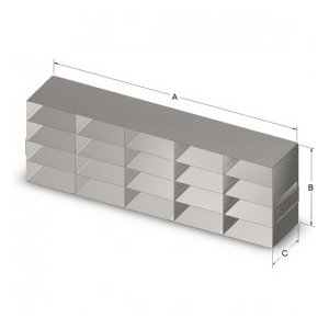 UF-542 Standard Freezer Rack for 2" Boxes, Stainless Steel, 5 x 4 Cap