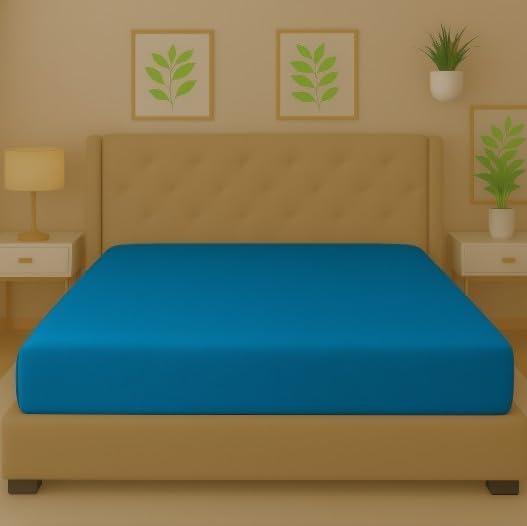 Flannelette Fitted Sheet 25cm Deep Fitted Bed Sheets Thermal Super Soft Warm Cosy 100% Brushed Cotton Bottom Bedsheet (Teal, Double)