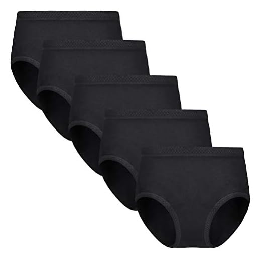 Anntry Sömlösa underkläder för kvinnor hög midja andas trosor av mjuk bomull hipster trosor för kvinnor 5-pack, svart, L