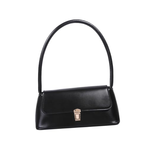 Image of Womens PU Leather Underarm Bag Stylish Hobo Bag for Vacation Dating Shopping Black