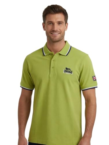 Lonsdale Polo Uomo Manica Corta Cotone Piquet - Polo Uomo Sportiva (26057 Kiwi, XL)