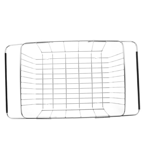 Escurridor de fregadero de acero inoxidable con función de drenaje, resistente al óxido, ahorra espacio para cocina, vajilla multifuncional, accesorio de cocina, limpiador para fregadero y encimera