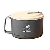 Ziennhu Tazón de fideos instantáneos con tapa - multifuncional de acero inoxidable | Cuenco con orificio de drenaje aislante térmico resistente al calor de doble pared para estudiantes, práctico y p