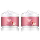 Facial Hair Removal Cream,Quick Gentle Fast-Acting Hair Remover Cream,Natural Aloe Vera & Chamomile,Long-Lasting Body Hair Removal Creams for Face & Lip,2PCS