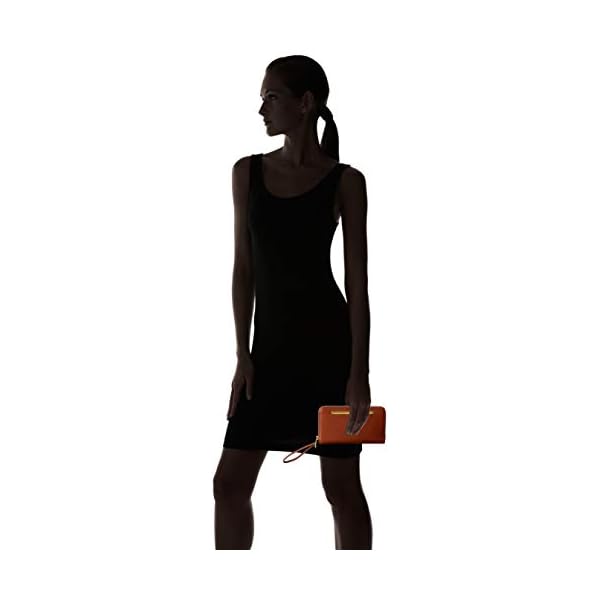Fossil Women's Liza Leather Zip Around Clutch Wallet, Brown, One Size - Image 10