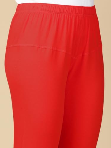 Image of Lux Cozi PYNK Solid Premium Cotton Lycra Churidar Leggings for Women | Regular Fit Elastic Waist Full Length Women Leggings | Free Size