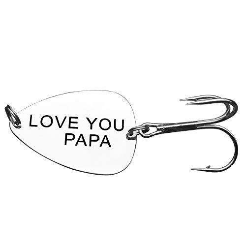 for Father Dad Fishing Lure Gift for Papa Dad Daddy Love You Papa Fishing Lure Hook Fisherman Gift Birthday Thanksgiving Gifts for Daddy Father Papa from Son Daughter