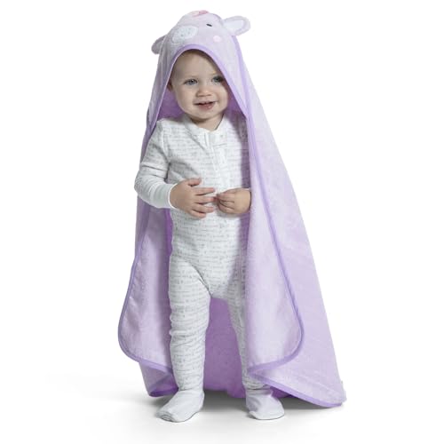 Image of Delta Children Baby /Infant Hooded Bath Towel - Super Soft and Absorbent- Newborn Essential - Ideal Baby Registry /Shower Gift for Boys and Girls, Light Purple Unicorn