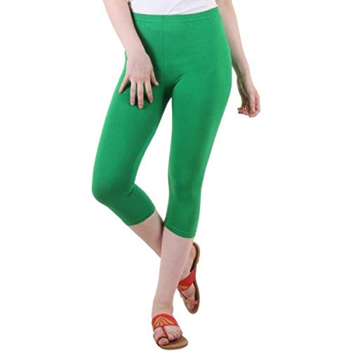 Image of PI World Women's Calf Length Cropped Leggings Cotton Lycra Fabric Slim Fit 3 /4th | Pants