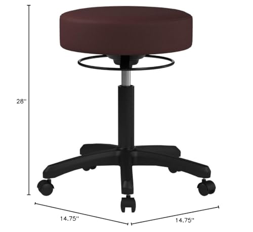 Image of Perch Life Height Adjustable Stool | Desk Height 18-23 inch | Burgundy Vinyl