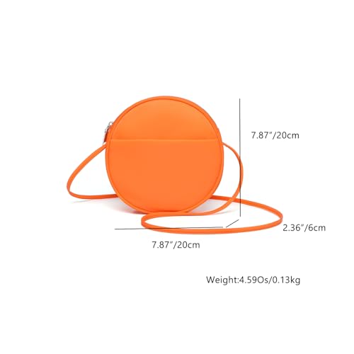 Image of Circle Crossbody Bag for Women NYLON Circle Purse with Zipper Adjustable Knot Shoulder Straps