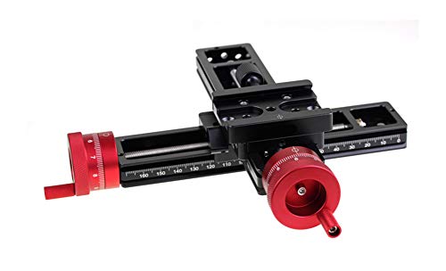 Riel de enfoque macro bidireccional dual axial de 160 mm con zapata de liberación rápida