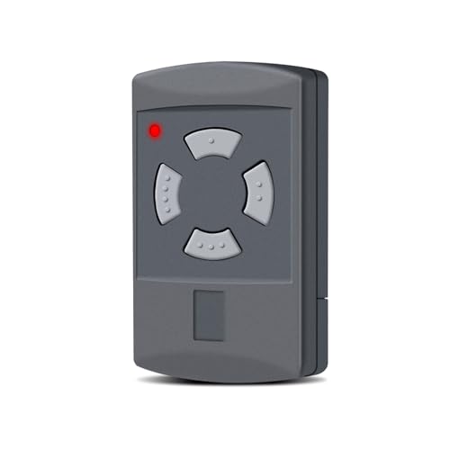 1 Stück Ersatz für Hörmann Garagentoröffner, Handsender 40,685 MHz, 4 Kanäle, kompatibel mit HS2-40, HS4-40, HSE2-40, HSE4-40, HSM2-40, HSM4-40, graue Taste