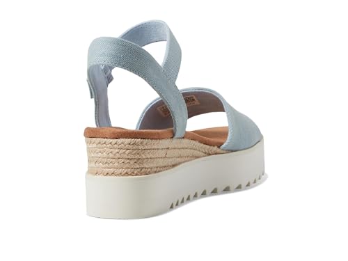 Image of TOMS Women's Diana Wedge Heel Sandal, Leather Upper, Rope-Wrapped Midsole, Adjustable Strap, Buckle, OrthoLite Insole