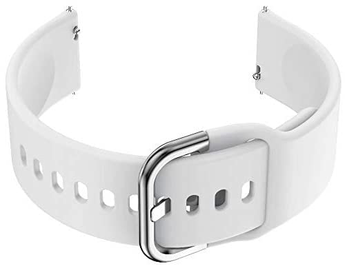 Image of PEFKO PSS56 19MM Replacement Soft Silicone Sporty Straps /Bands Compatible for Boat Storm Smart Watch & Watches with 19mm Lugs Size (19MM, WHITE)