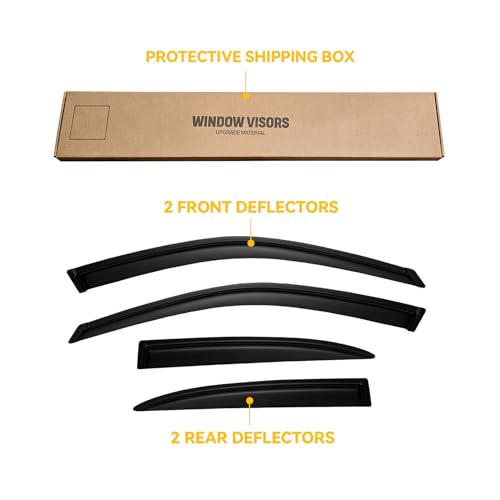 Image of Rain Guards Window Visor for Honda Civic 2001-2005 4-Door Sedan Out-Channel