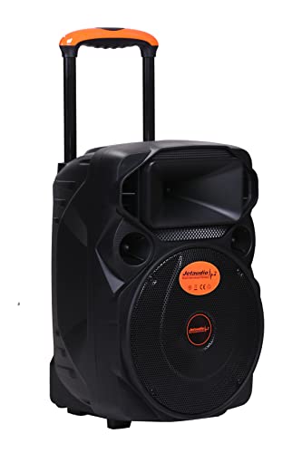 Image of Jetaudio 12 Inch 90 Watt Trolley Bluetooth PA System Karaoke Speaker w / 2 Wireless Mic| 3.5mm Aux Jac & Guitar Input| USB /SD /TF Card + Media Player| Audio Record w /Tweeter| Remote| Integrated Mixer