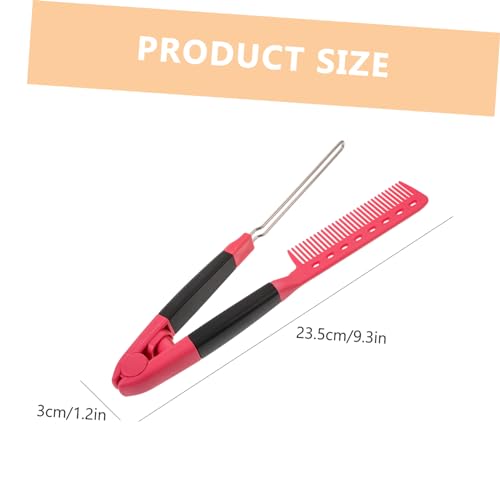 Peine alisador para mujer 2 en 1 herramienta de peluquería plegable multifuncional para alisar y rizar el cabello miniatura 2