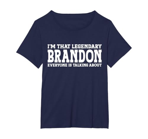 Brandon Personal Name Funny Brandon T-Shirt, Women's Plus, Navy Blue, 1X