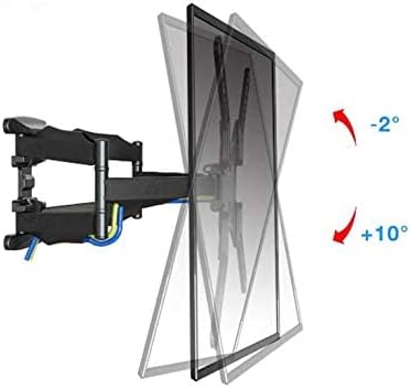 Diagram illustrating the tilt range of the North Bayou P5 TV wall mount, from -2 to +10 degrees.