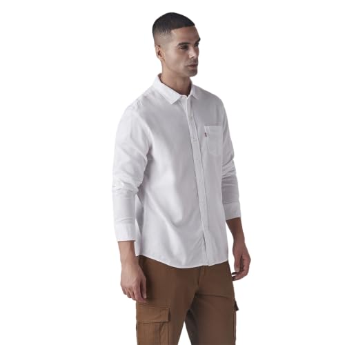 Image of Levi's Men's White Solid Slim Fit Shirt