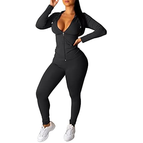 Celucke Womens Tracksuit Sets Outfits Sportswear Ladies Zip Hooded Two Piece Activewear Long Sleeve Top And Casual Pants Set Girls Foot Slipper Cover