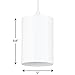 Cylinder Collection 5-Inch 1-Light White Modern Outdoor Hanging Pendant Light