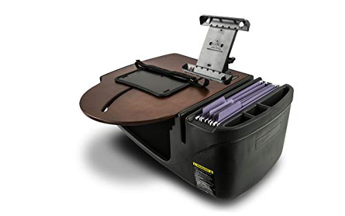 Image of AutoExec AE-RMCD-TAB-21M Roadmaster Car Desk for Your Vehicle Workstation and Mobile Office, Mahogany with Tablet Mount | Vehicle Workstation, Mobile Office, Tablet Mount