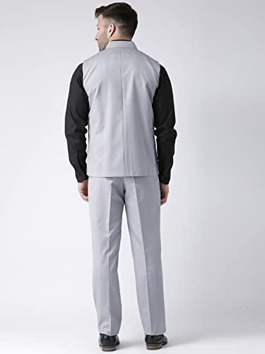 Image of hangup Men's Synthetic Notch Lapel Suit (2BasketTR Steelgrey 42 Grey