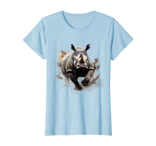 Rhinocéros Dessin Splash Rhinocéros Animal Art Wildlife Safari T-Shirt