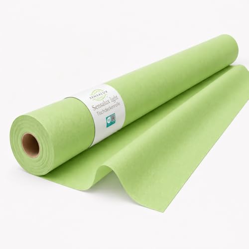Sensalux Light Rouleau de nappe en tissu non tissé de 25 m, couleur au choix, 1,10 m x 25 m, idéal pour une fête, une fête, un anniversaire vert pomme