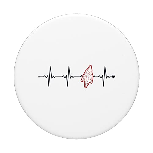 Arrowheads Heartbeat Flint Artifact Arrowhead Collecting PopSockets Swappable PopGrip, Black - Image 3