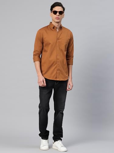 Image of Majestic Man Men's Cotton Slim Fit Solid Casual Shirt