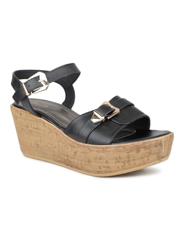 Inc.5 Women Black Open Toe Platform Heels with Buckles (B0CNKMYMGZ) Amazon Price History, Amazon Price Tracker