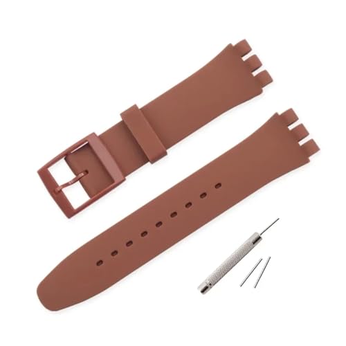 HMFang ラバーストラップ カラフル スポーツバンド 交換用リストブレスレット 16mm 17mm 19mm 20mm シリコン製 腕時計アクセサリー(Brown,20mm)