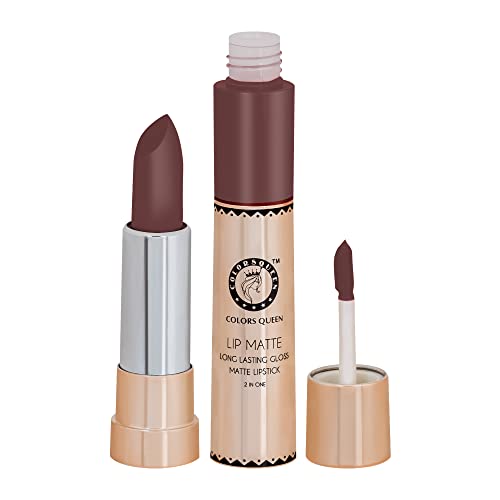 Image of Colors Queen 2 in 1 Matte Lipstick | Lip Matte | Long Lasting Gloss, Waterproof, Non Transferable | (51 - Nude, 8g)