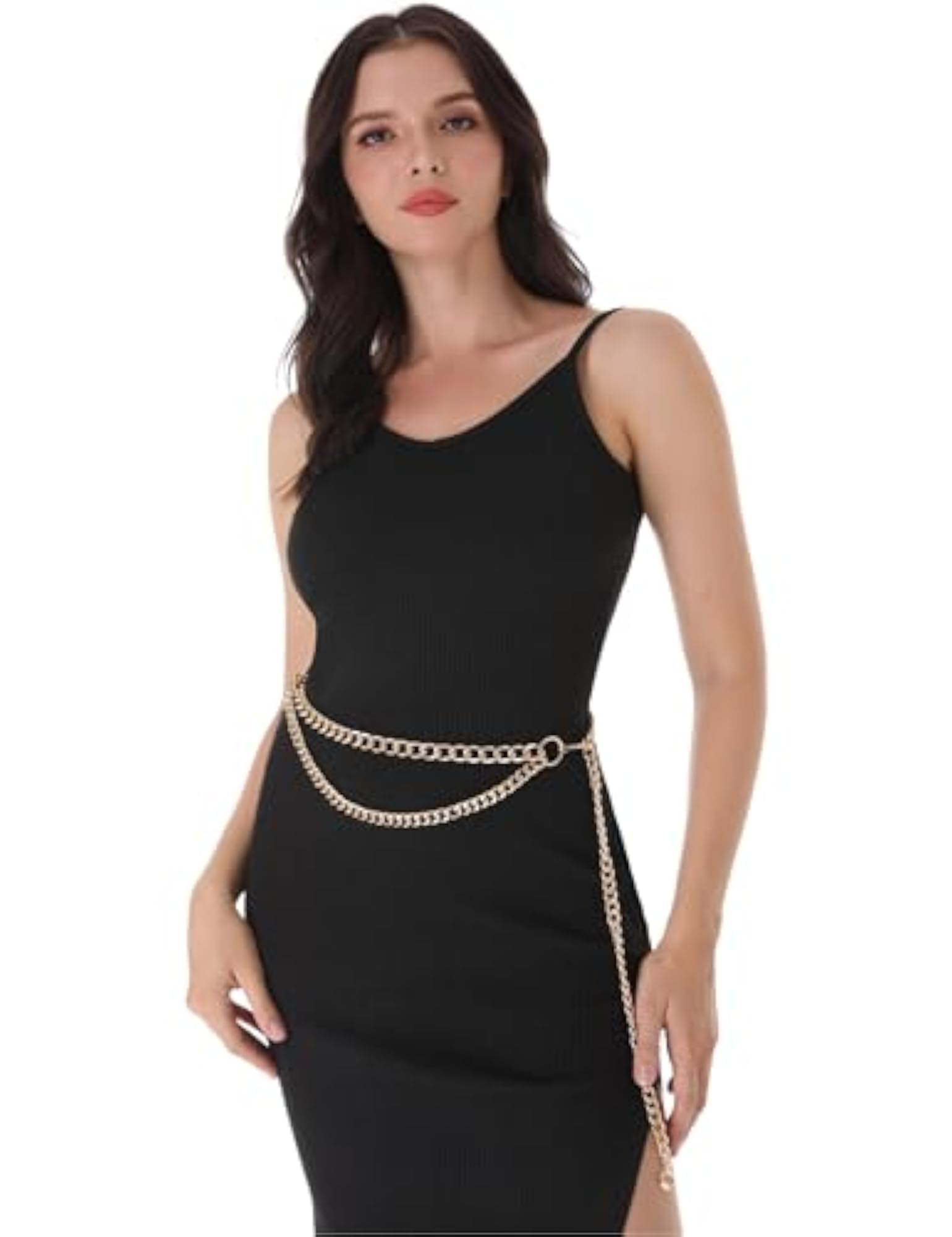 Women's Premium Gold Waist Chain Belt, Dangling Design