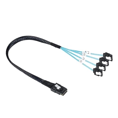 90 Degree Mini S/AS a 4 SATA Cable Adaptador 0.5 m