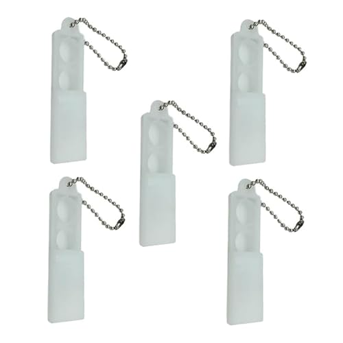 Hearing Aid Battery Case, 5pcs Plastic Hearing Aid Battery Storage Boxes with Keychain, Pocket Size Holder, Portable Travel Case for Pocket Size