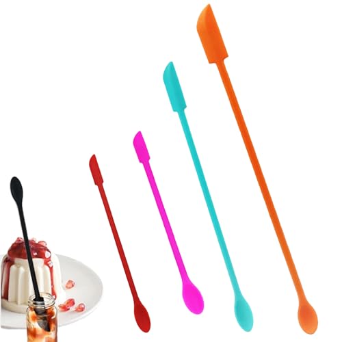 Mini-Spatel aus Silikon, multifunktional, wiederverwendbar, klein, Gummi, Make-up, lange Löffel, für Küche, Lebensmittel, Backen, Kochen, Schönheit, Make-up, Kosmetik, Lotion, Harz, handgefertigte