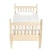 Dollhouse Furniture Small Bed Toy Set, Pillow, Realistic Bedroom Accessories for 6 inch Dolls, Wood Frame, 1/12 Scale