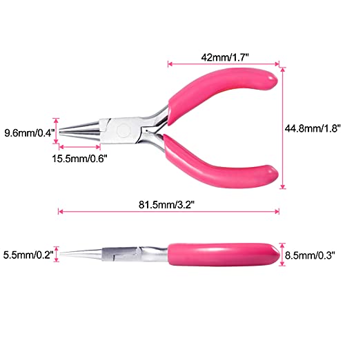 SPEEDWOX Mini-Rundzange, 7,6 cm Drahtschlaufenzange mit pinkem PVC-Griff, Schmuckzange für Perlenstickerei, Schmuckherstellung, Drahtwicklung, Bastelzubehör – Bild 7