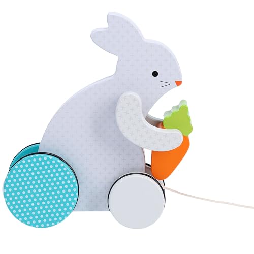 Busy Bunny lapin en bois à tirer cadeau de naissance idéal