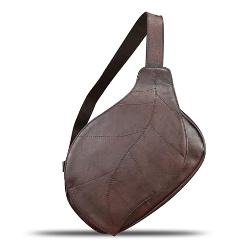 Image of IVTG Genuine Leather Sling Bag for Women Vintage Real Leather Sling Backpack Fashion Shoulder Crossbody Bags Chest Bags (Coffee)