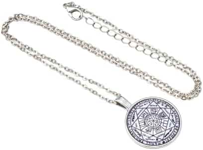 Collier Sceau Des 7 Archanges - Pendentif Protection Acier Inoxydable - Chaîne 55+5cm - Cadeau Spiritualité