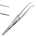 AAProTools Curved Serrated Tweezers with Lock, Stainless Steel, 6