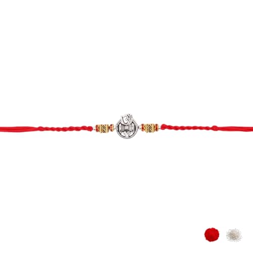 Image of I Jewels Design Rakhi With Roli Chawal & Rakshabandhan Card for Bro /Brother /Bhai